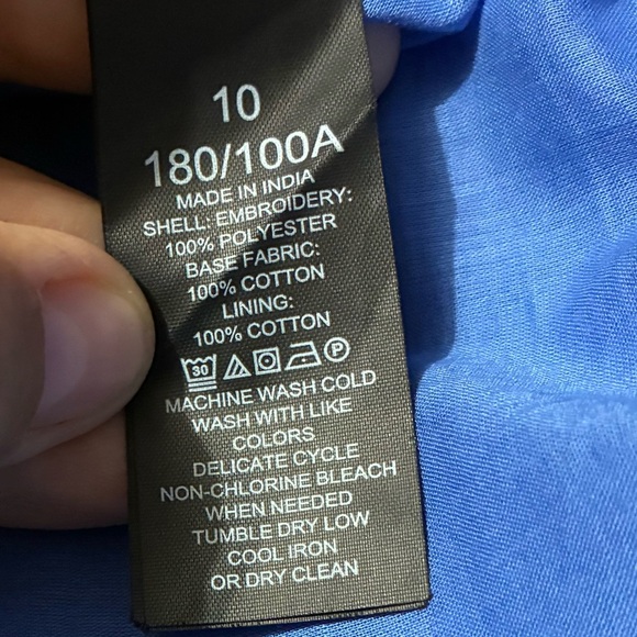 Kate Spade Floral Eyelet Puff Sleeve Dress in Blue 10 - Picture 14 of 16